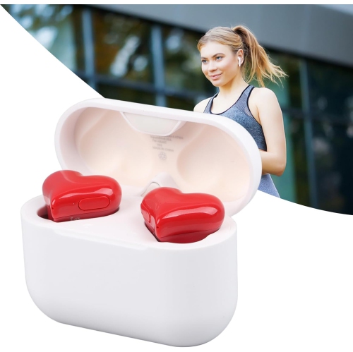 Earbuds, Cute Heart Shaped Headphones Portable Stereo rophone with Charging Case, in Ear Earbuds Stereo