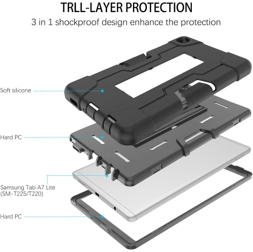 Case for Samsung Galaxy Tab A7 Lite 8.7 inch 2021 SM-T225 T220 Kickstand Heavy Duty Cover 3 in 1 ged
