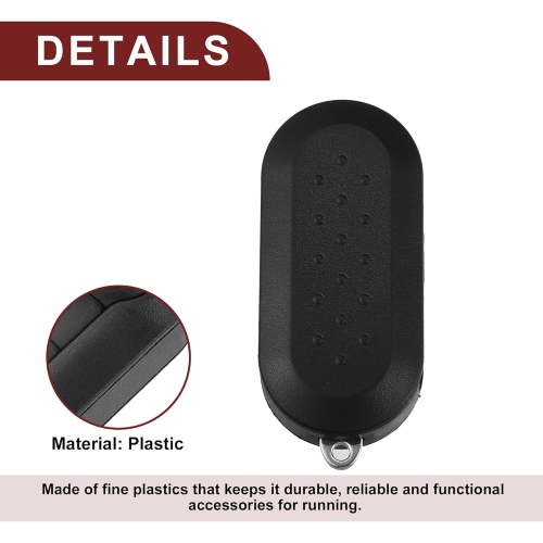 Étui pour porte-clés de remplacement des boutons Fiat 500 2007-2020 3 | Clé de commande à distance du télédéverrouillage