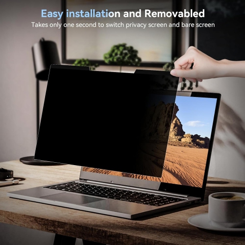 Magnetic Laptop Privacy Screen 15.6 inch,16:9 Aspect Removable Anti Glare Protector Blue Light Privacy Screen