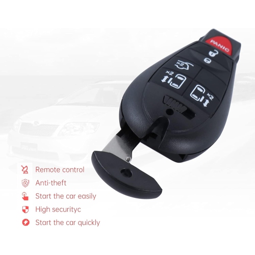 ROPE Car Key Fob Keyless Entry Remote fits Chrysler Town and Country 2008-2015/Dodge Grand Caravan 2008-2014