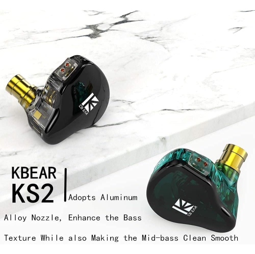 KBEAR – Écouteurs-boutons KS2, écouteurs-boutons stéréo IEM 1BA 1DD, écouteurs-boutons haute fidélité