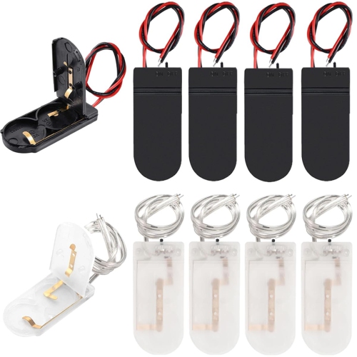CR2032 y Holder 2 X 3V Coin Cell Holder with Wires 14.8cm/5.8inch Bare Wire Ends Slide Button ON/Off