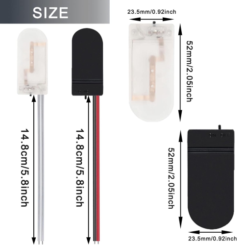 CR2032 y Holder 2 X 3V Coin Cell Holder with Wires 14.8cm/5.8inch Bare Wire Ends Slide Button ON/Off
