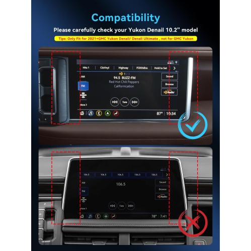 2PCS Protecteur d'écran Yukon Nano pour accessoires 2023 2022 2021 GMC Yukon Denali 10,2 pouces Navigation automobile