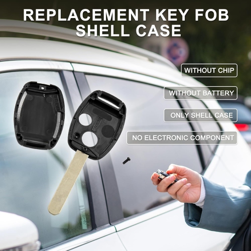 Key Fob Shell Case for Honda Civic Accord CRV Pilot Fit 2 Buttons Replacement | Keyless Entry Remote