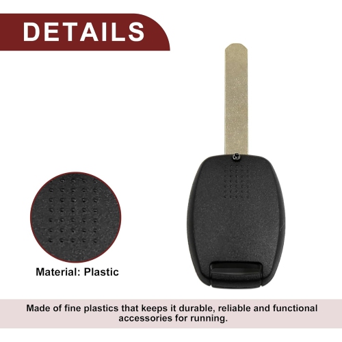 Key Fob Shell Case for Honda Civic Accord CRV Pilot Fit 2 Buttons Replacement | Keyless Entry Remote