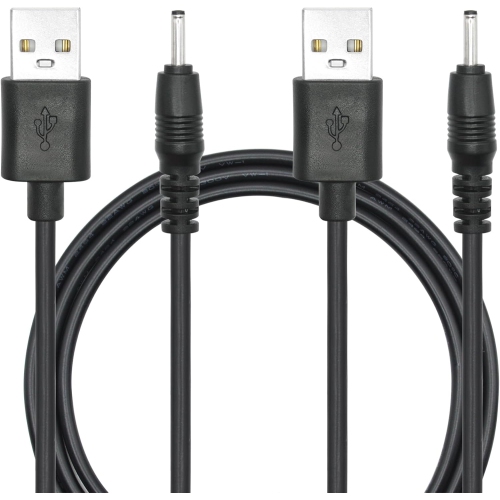 2Pcs USB to DC 2.5mm x 0.7mm Power Cord 3FT, USB 2.0 A Male to DC 2.5mm x 0.7mm Male Plug 5V 3A Power Charging Cable,