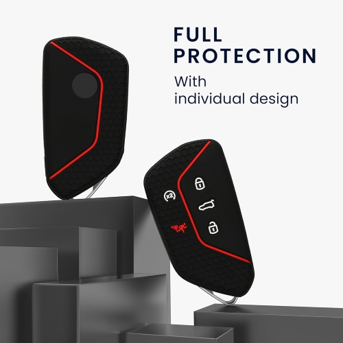 Car Key Cover Compatible with VW Golf 8 5-Button Seat Leon MK4 Tarraco Atec Key Cover - Silicone Protective