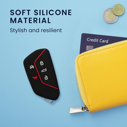 Car Key Cover Compatible with VW Golf 8 5-Button Seat Leon MK4 Tarraco Atec Key Cover - Silicone Protective