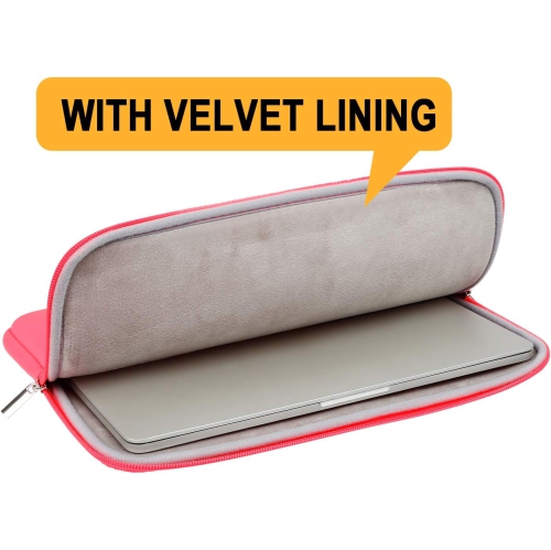 RAINYEAR 15.6 Inch Laptop Sleeve Case Soft Fluffy Lining Bag with Accessories Pouch, Compatible with 15.6" Dell HP