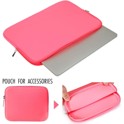 RAINYEAR 15.6 Inch Laptop Sleeve Case Soft Fluffy Lining Bag with Accessories Pouch, Compatible with 15.6" Dell HP