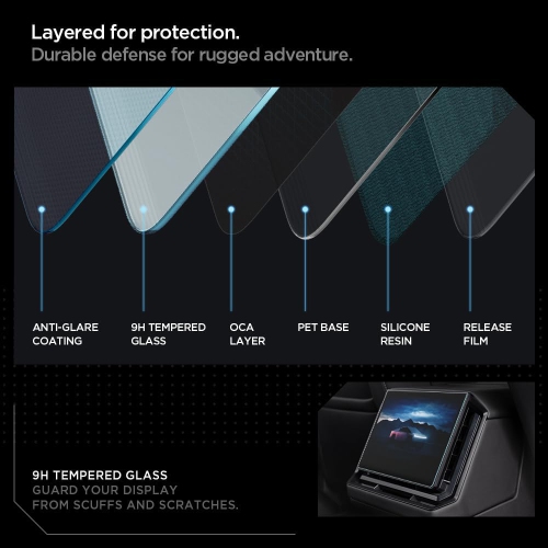 Tempered Gl Screen Protector [GlasTR Slim] designed for Tesla Cybertruck 9.4 inch Rear Touchscreen -