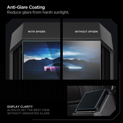 Tempered Gl Screen Protector [GlasTR Slim] designed for Tesla Cybertruck 9.4 inch Rear Touchscreen -