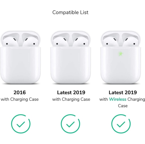 Étui pour AirPods avec porte-clés, 4 étuis souples en silicone pour écouteurs rechargeables avec mousqueton