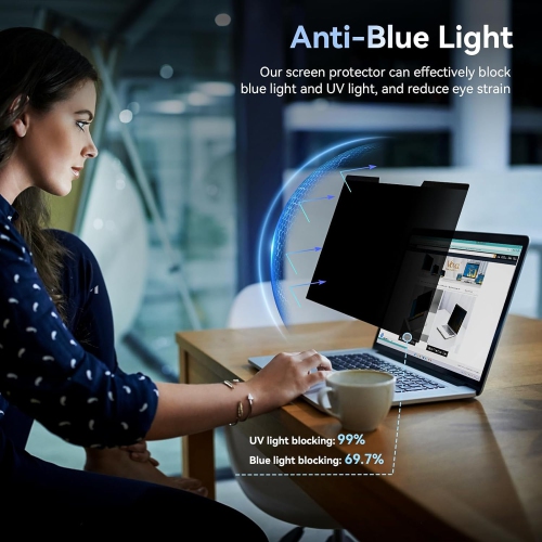 Magnetic Laptop Privacy Screen 13.3 inch,16:9 Aspect Removable Anti Glare Protector Blue Light Privacy Screen