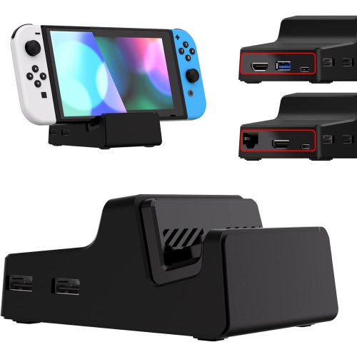 EXTREMERATE  Airydocky Diy Kit Replacement Case for Nintendo Switch Dock, Redesigned Portable Mini Dock Shell In Black