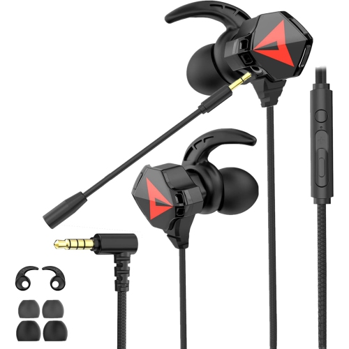 3.5mm Gaming Headphones with Noise-Cancelling , Stereo Gaming Earbuds PC Gaming Earphone with rophone &