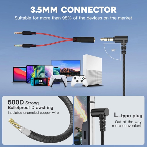 3.5mm Gaming Headphones with Noise-Cancelling , Stereo Gaming Earbuds PC Gaming Earphone with rophone &