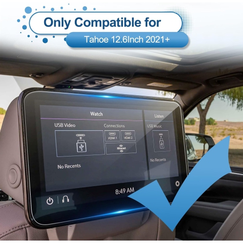 (2PC) 2021-2023 2024 Tahoe Screen Protector for Chevrolet Tahoe Rear-seat 12.6-inch Touch Screen, 9H Tempered
