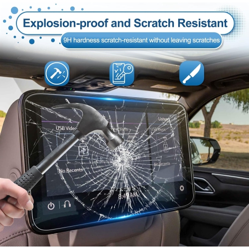 (2PC) 2021-2023 2024 Tahoe Screen Protector for Chevrolet Tahoe Rear-seat 12.6-inch Touch Screen, 9H Tempered