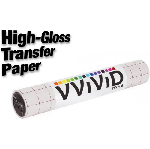 Image 1 of 2.. Transparent High Gloss Vinyl Transfer Paper Grid Back 3mil Self Adhesive Sheet 6 Inch Roll