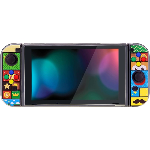 Transparent Switch Protective Case, Soft TPU Slim Case Cover for Nintendo Switch Joycon Console with Colorful