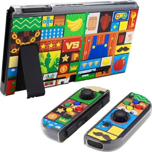 Transparent Switch Protective Case, Soft TPU Slim Case Cover for Nintendo Switch Joycon Console with Colorful