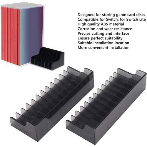 Game Storage Rack, 2PCS Multi Functional Game Disk Display Box Bracket for, CD Disks Holder Game Box