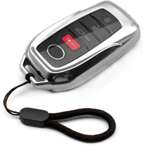 Compatible avec l'étui pour porte-clés en TPU argenté Mirai Sienna Venza RAV4 Prime Mirai 2022 2021 2020 de Toyota Land Cruiser