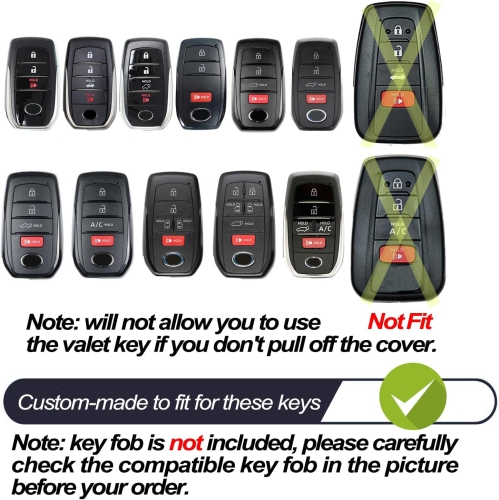 Compatible avec l'étui pour porte-clés en TPU argenté Mirai Sienna Venza RAV4 Prime Mirai 2022 2021 2020 de Toyota Land Cruiser