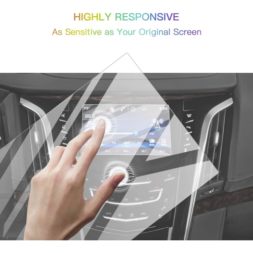 Screen Protector Foils for 2015-2020 Cadillac Escalade CUE infotainment interface 8In Navigation Display Tempered Gl