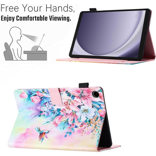 Case for Samsung Galaxy Tab A9 SM-X110/X115/X117, Premium PU Leather Folding Stand Cover
