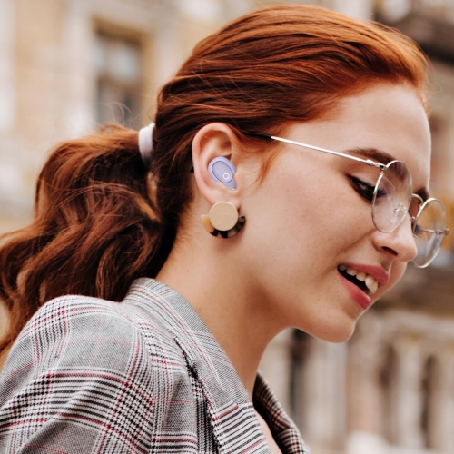 Earbuds for Small Ears Women Men, Purple Bluetooth Earbuds for Small Ear Canals, Mini Ear Buds