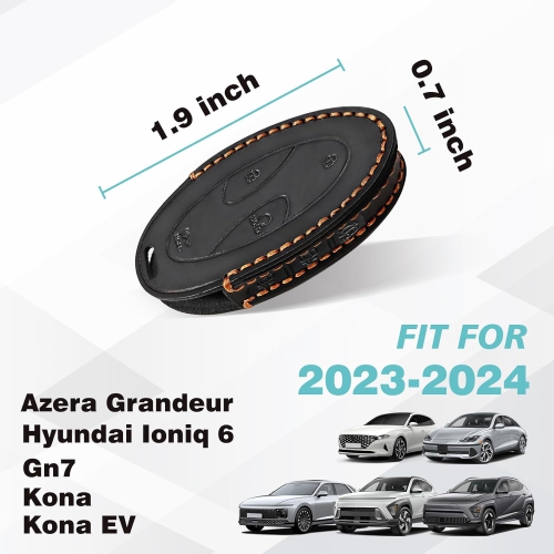 Compatible with Hyundai Ioniq 6 /Azera Grandeur /GN7 /Kona /Kona EV Key Fob Cover Accessories Leather Key