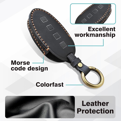 Compatible with Hyundai Ioniq 6 /Azera Grandeur /GN7 /Kona /Kona EV Key Fob Cover Accessories Leather Key