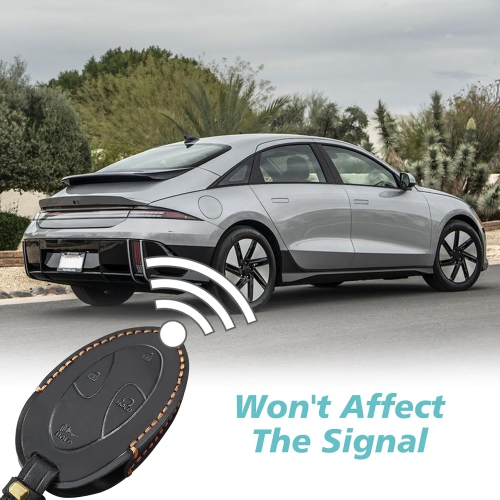 Compatible with Hyundai Ioniq 6 /Azera Grandeur /GN7 /Kona /Kona EV Key Fob Cover Accessories Leather Key