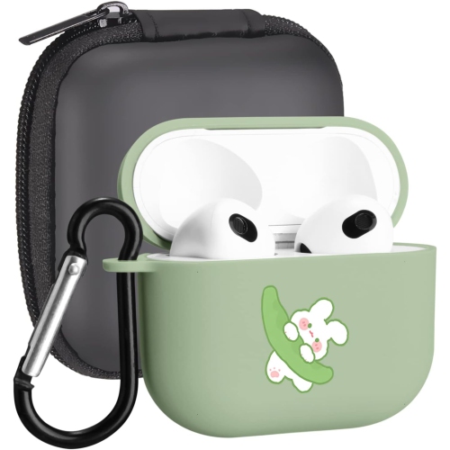 Compatible with Airpods 3rd Generation Case, Cute Airpods 3 Case Cover Rabbit Printed Protective Women Girl
