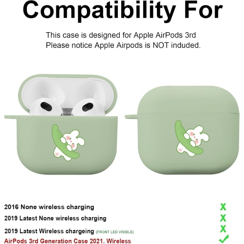 Compatible with Airpods 3rd Generation Case, Cute Airpods 3 Case Cover Rabbit Printed Protective Women Girl