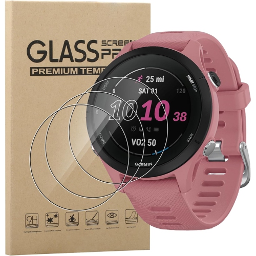Screen Protector for Garmin Forerunner 255s/255s Music, 3 Pack 9H Hardness [Anti-Scratch] Tempered Gl