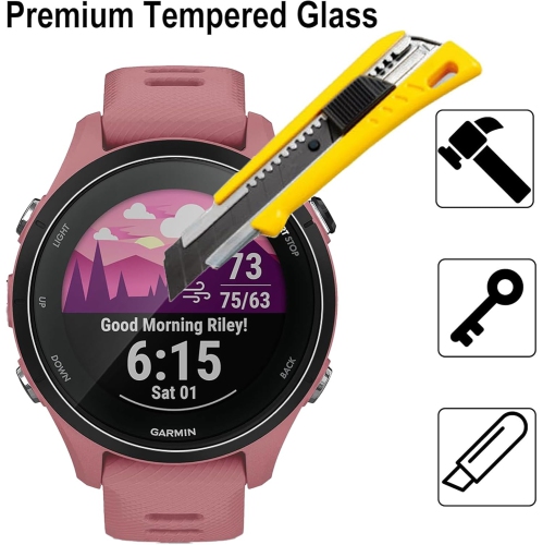 Screen Protector for Garmin Forerunner 255s/255s Music, 3 Pack 9H Hardness [Anti-Scratch] Tempered Gl