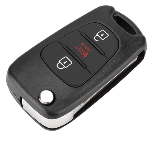 Key Fob Case, 3 Button Car Remote Flip Key Fob Case Protective Cover Shell Replacement for KIA Soul 2012 2013 key