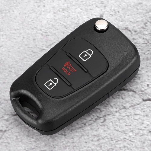 Key Fob Case, 3 Button Car Remote Flip Key Fob Case Protective Cover Shell Replacement for KIA Soul 2012 2013 key