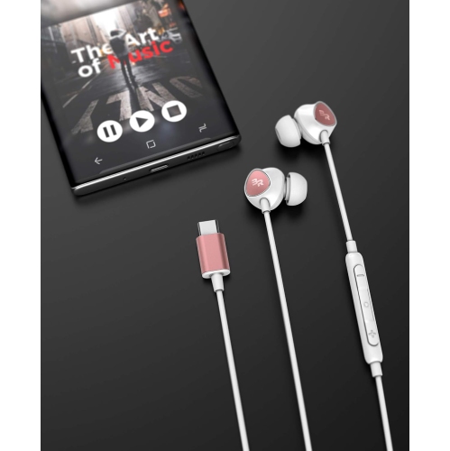 Écouteurs boutons USB-C avec fil de type C pour Pixel 4/5/6/6a/6 Pro Note 10/20, S20/S21, S22/S23