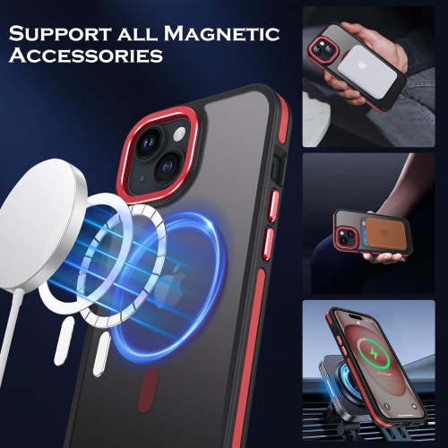 Magnetic for iPhone 15 Case, Phone Case iPhone 15 [Compatible with MagSafe] Translucent Matte TPU Anti-Slip