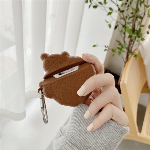 for Airpods 2/1 Case,Cute 3D Cartoon Cookie Bear AirPods 2 2nd Generation Cover Kawaii Soft Silicone Protective