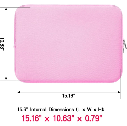 RAINYEAR 15.6 Inch Laptop Sleeve Case Soft Fluffy Lining Cover Bag Compatible with 15.6" Notebook Computer Chromebook