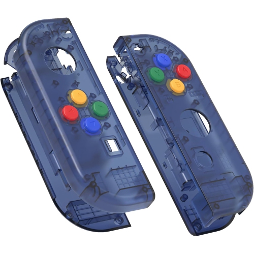 EXTREMERATE  Clear Deep Ocean Joycon Handheld Controller Housing With Colorful Buttons, Diy Replacement Shell Case In Blue