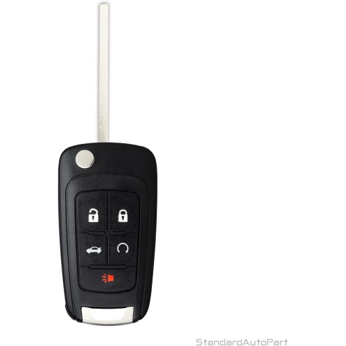 5 Button Flip Key Compatible with Allure Regal Camaro Equinox Cruze Sonic Terrain Impala Malibu Encore