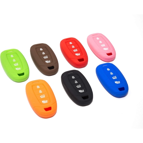 4 Button Silicone fob Remote Smart Key Case Protector Cover Accessories Compatible with Hyundai 2018 2019
